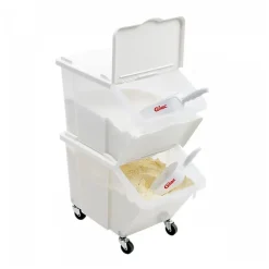Bacs à ingrédients 30 L + couvercles + 4 roues - Lot de 2