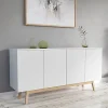 Bahut HOME 4 portes 2 tiroirs / Blanc