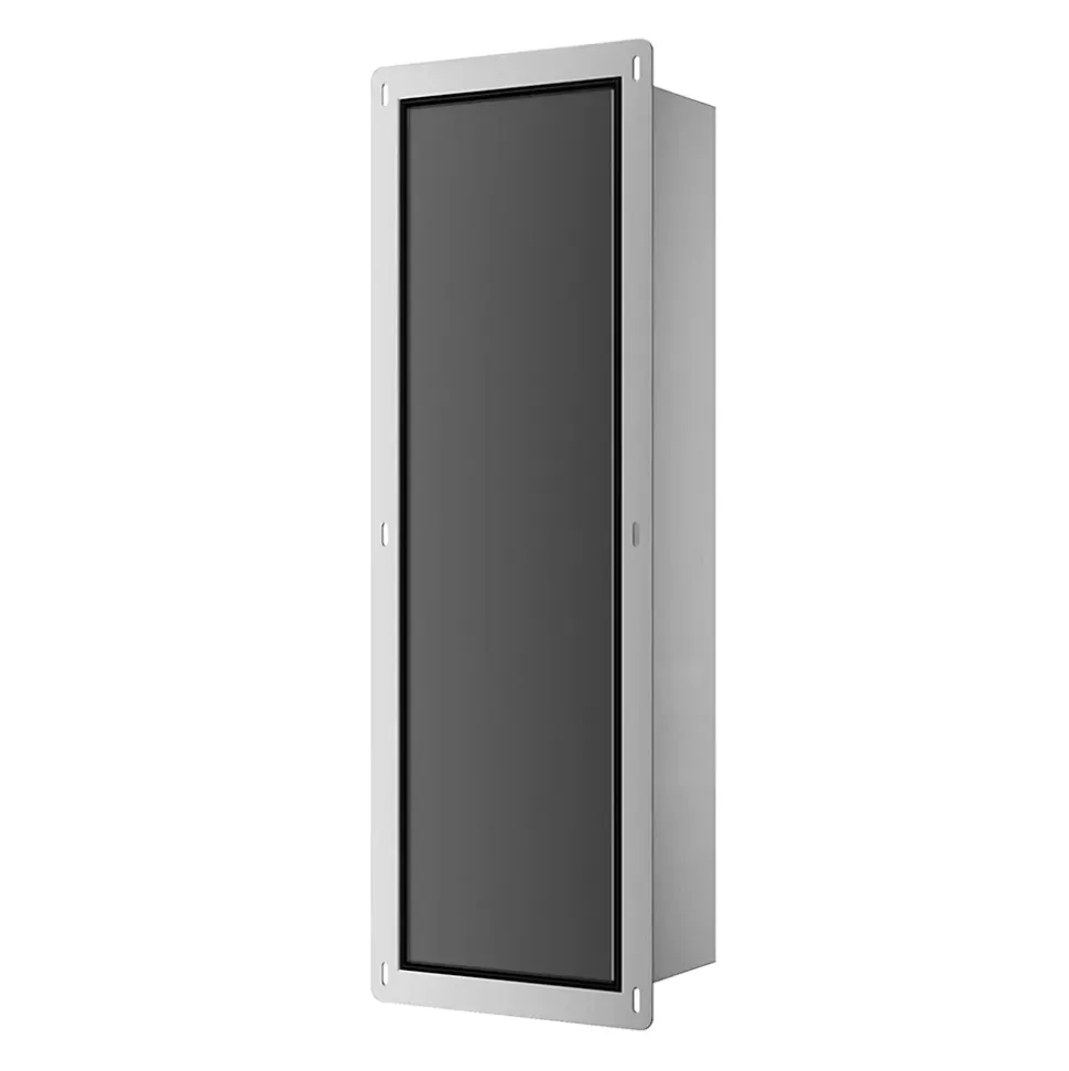Balneo Armoire encastrée pour brosse WC gauche verre noir 68,2 cm