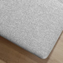 Banc - Bout de lit avec coffre de rangement tissu gris chiné - AISHA