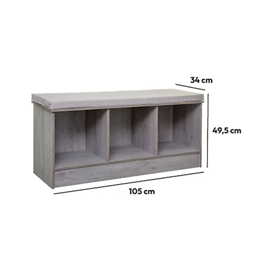 Banc 3 cases Effet chêne gris Mix N' Modul - 5Five