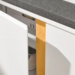 Banc à Chaussure Meuble d'Entrée avec Siège Rembourré et 2 Portes , FSR117-W, SoBuy