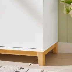 Banc à Chaussure Meuble d'Entrée avec Siège Rembourré et 2 Portes , FSR117-W, SoBuy