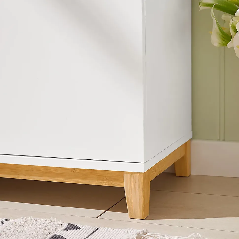 Banc à Chaussure Meuble d'Entrée avec Siège Rembourré et 2 Portes , FSR117-W, SoBuy