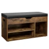 Banc à Chaussures 3 compartiments et 1 Coffre - L80 cm