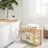 Banc à Chaussures 3 Niveaux en Bambou Naturel - L70 cm