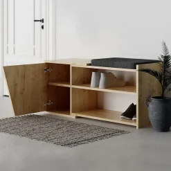 Banc à chaussures 1 porte L104 cm - Fiona
