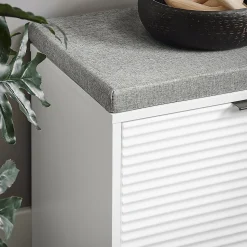 Banc à Chaussures avec 2 Abattants et Coussin Rembourré, FSR147-W, SoBuy