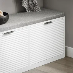 Banc à Chaussures avec 2 Abattants et Coussin Rembourré, FSR147-W, SoBuy
