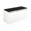 Banc à chaussures Cocos 46x89,5x35,5 Panneau de particules Simili-cuir Blanc Gris Foncé Moderne