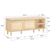 Banc à Chaussures Coussin Rembourré, Etagères et 2 Portes Coulissantes, FSR163-N, SoBuy