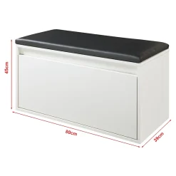 Banc à chaussures Degerfors 80 x 39 x 45 cm blanc noir en.casa