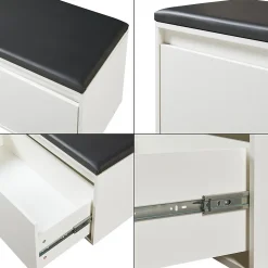 Banc à chaussures Degerfors 80 x 39 x 45 cm blanc noir en.casa