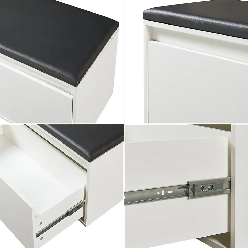 Banc à chaussures Degerfors 80 x 39 x 45 cm blanc noir en.casa