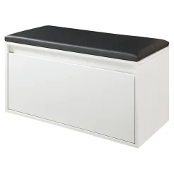 Banc à chaussures Degerfors 80 x 39 x 45 cm blanc noir en.casa