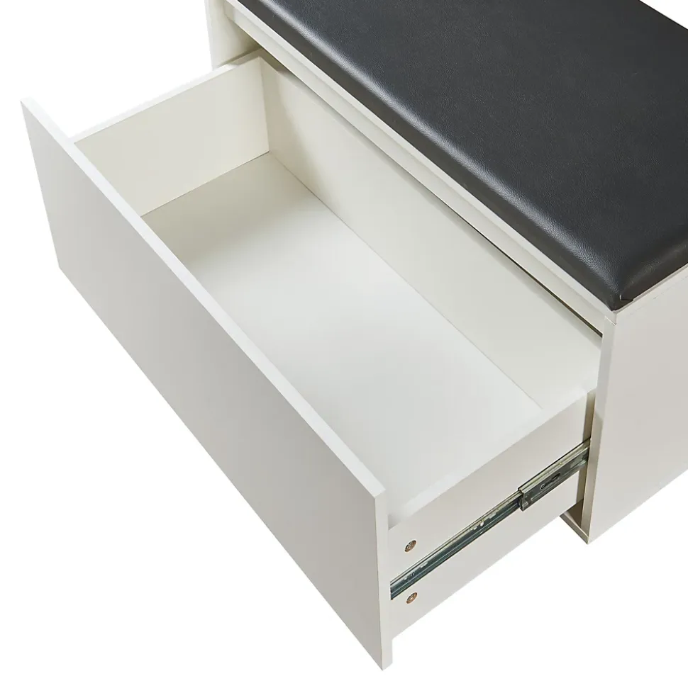 Banc à chaussures Degerfors 80 x 39 x 45 cm blanc noir en.casa