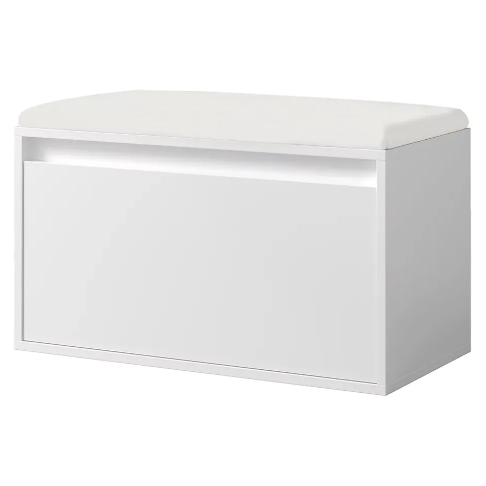 Banc à chaussures Degerfors 80 x 39 x 45 cm blanc en.casa