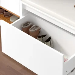 Banc à chaussures Degerfors 80 x 39 x 45 cm blanc en.casa