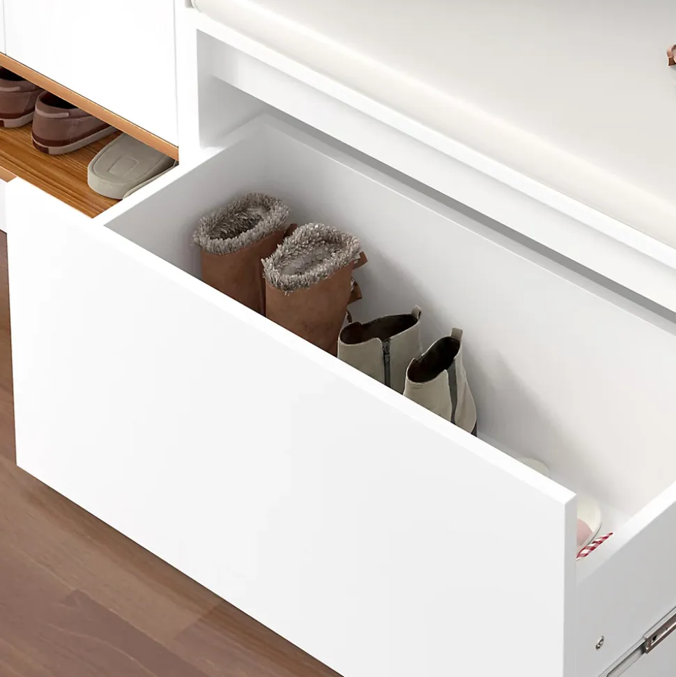 Banc à chaussures Degerfors 80 x 39 x 45 cm blanc en.casa