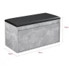 Banc à chaussures Degerfors 80 x 39 x 45 cm effet béton noir en.casa