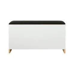 Banc à chaussures Salasal 46x89,5x35,5 Panneau de particules Simili-cuir Chêne clair Gris Foncé Moderne