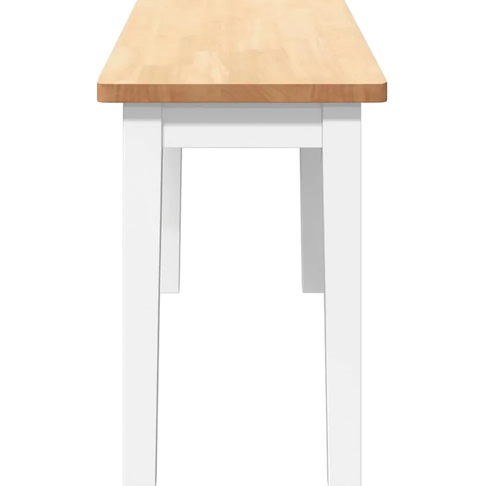 Banc 90 cm blanc bois massif caoutchouc vidaXL