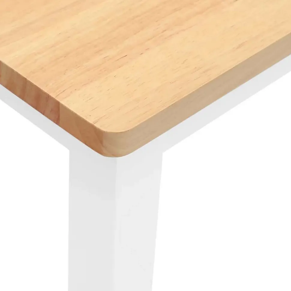 Banc 90 cm blanc bois massif caoutchouc vidaXL