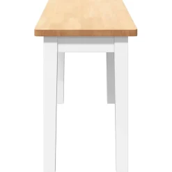 Banc 90 cm blanc bois massif caoutchouc vidaXL