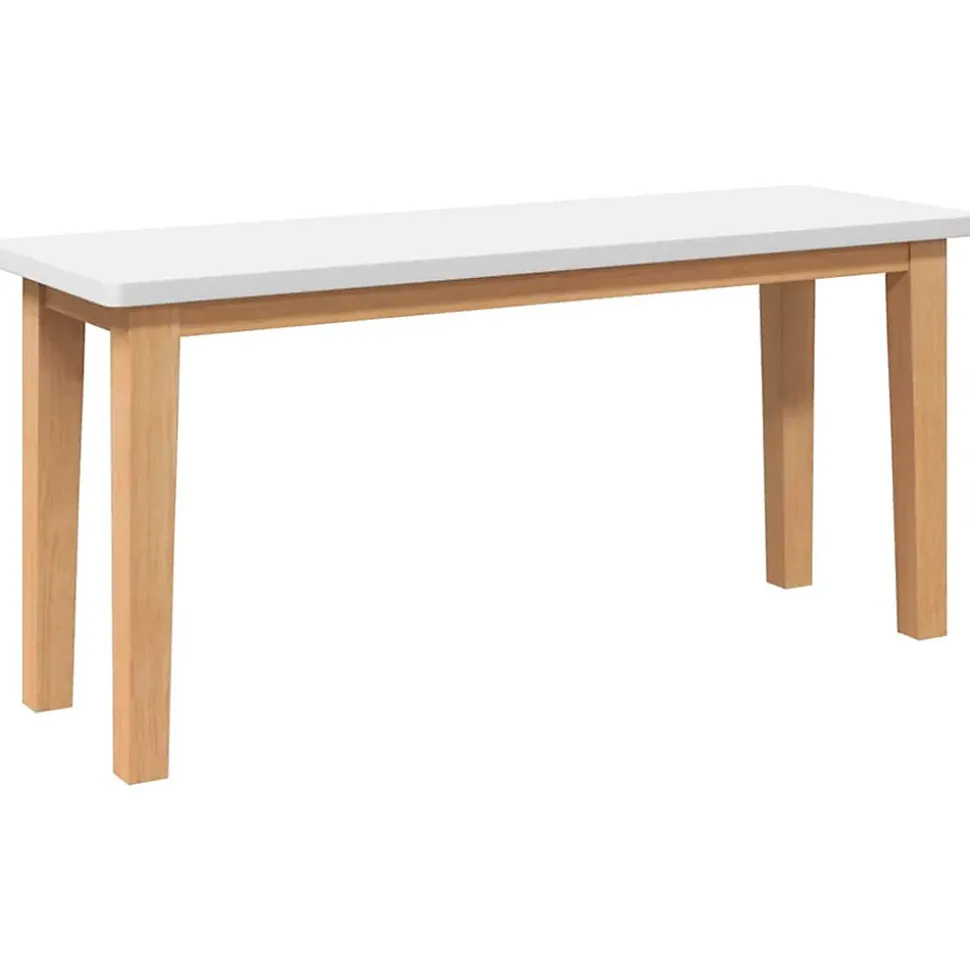 Banc 90 cm blanc bois massif caoutchouc vidaXL