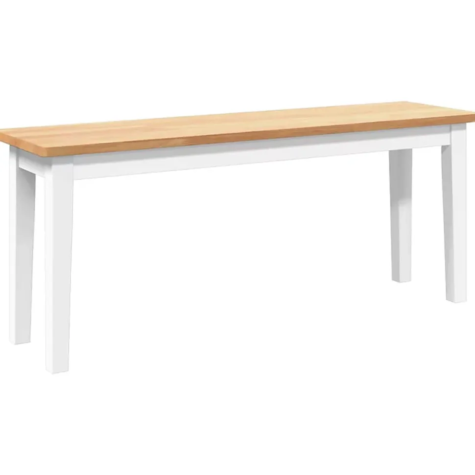 Banc 110 cm blanc bois massif caoutchouc vidaXL