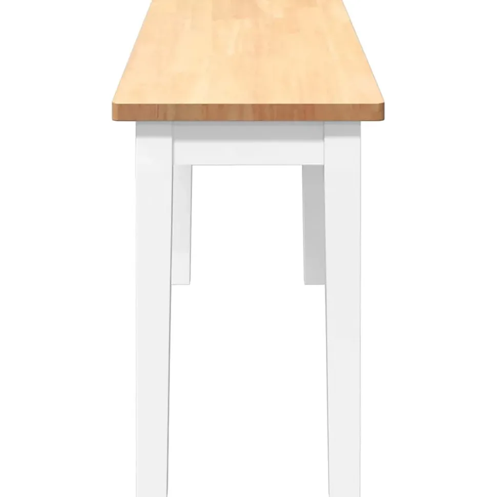 Banc 110 cm blanc bois massif caoutchouc vidaXL