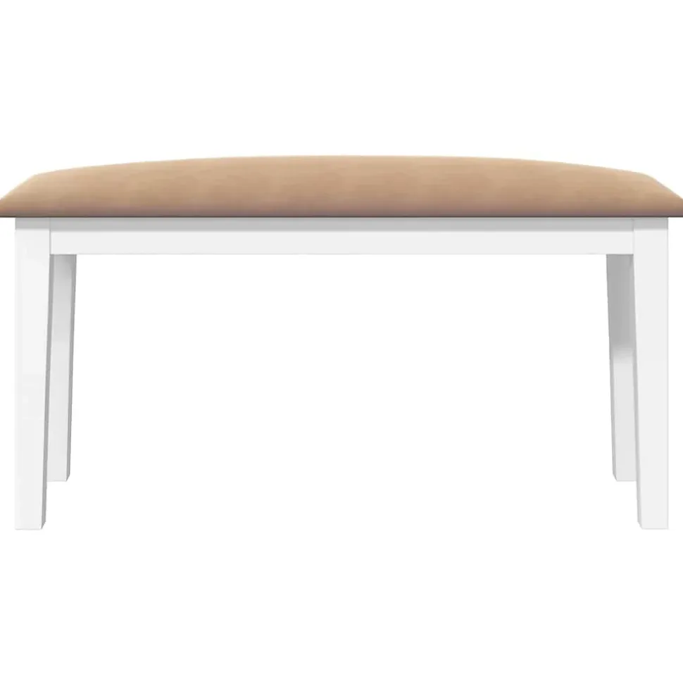 Banc 90 cm blanc bois massif caoutchouc vidaXL