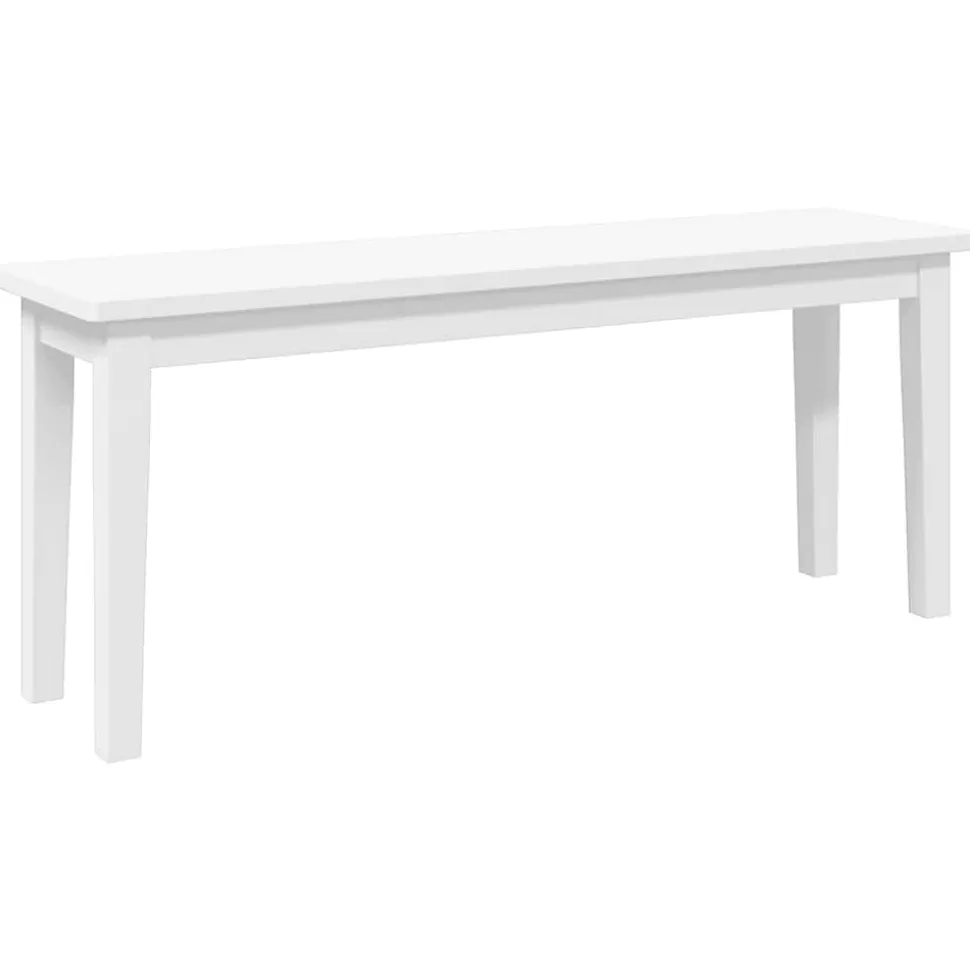 Banc 110 cm blanc bois massif caoutchouc vidaXL