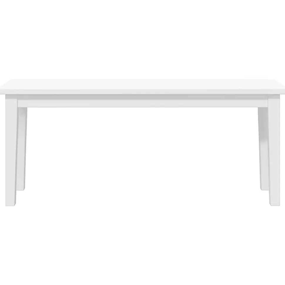 Banc 110 cm blanc bois massif caoutchouc vidaXL