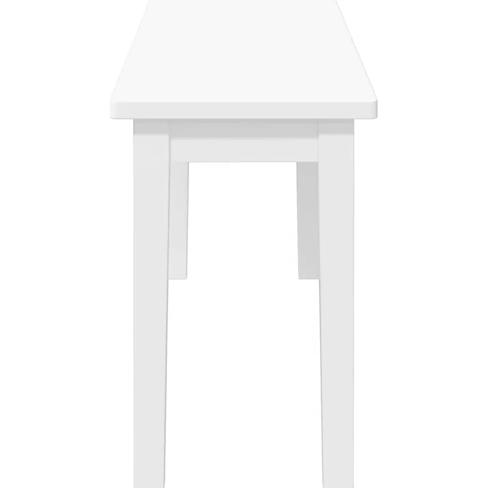 Banc 110 cm blanc bois massif caoutchouc vidaXL