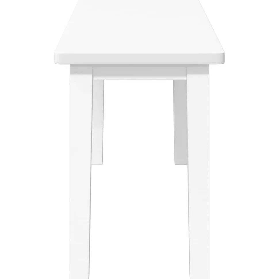 Banc 90 cm blanc bois massif caoutchouc vidaXL