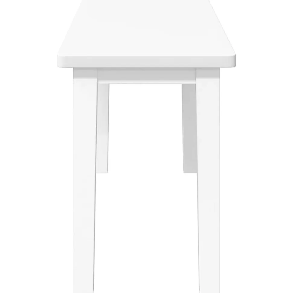 Banc 90 cm blanc bois massif caoutchouc vidaXL