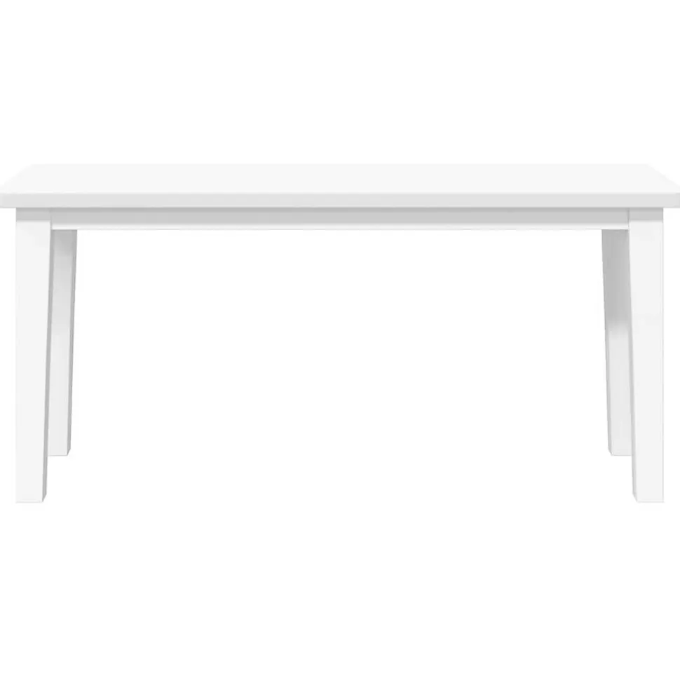 Banc 90 cm blanc bois massif caoutchouc vidaXL