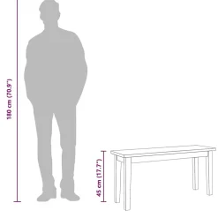 Banc 90 cm blanc bois massif caoutchouc vidaXL
