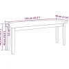Banc 110 cm blanc bois massif caoutchouc vidaXL