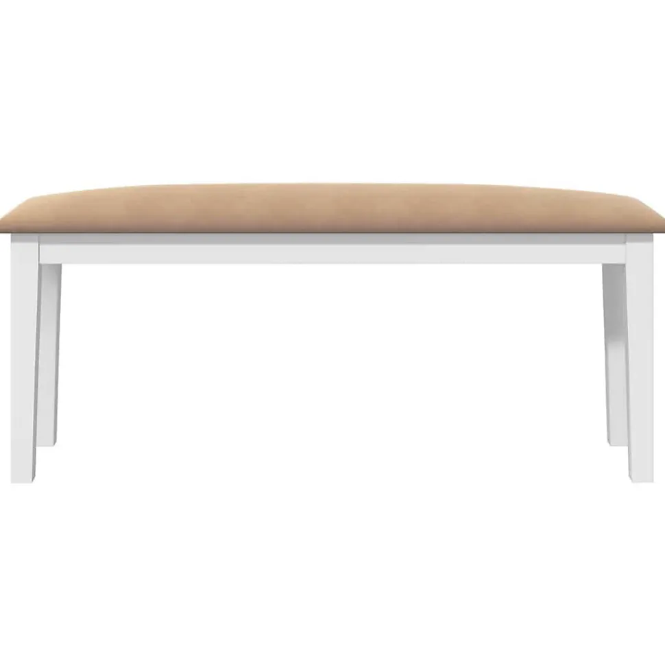 Banc 110 cm blanc bois massif caoutchouc vidaXL