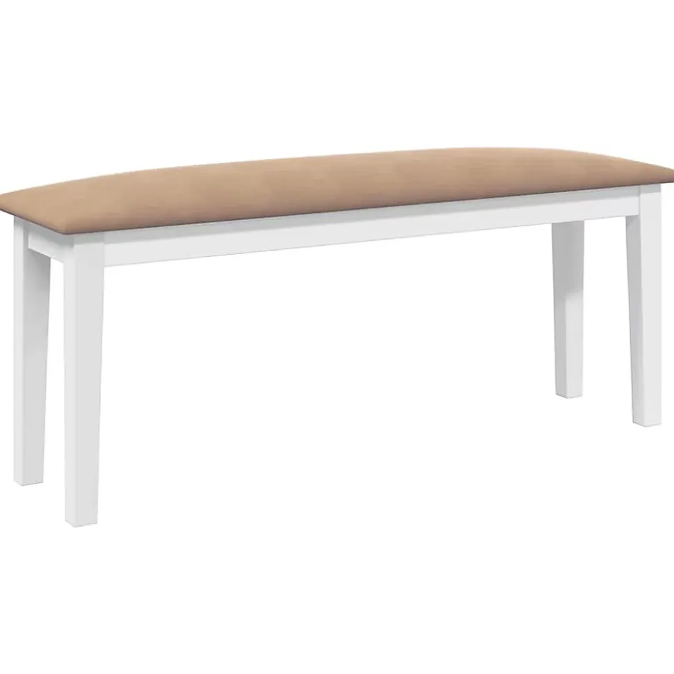 Banc 110 cm blanc bois massif caoutchouc vidaXL