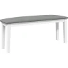 Banc 110 cm blanc bois massif caoutchouc vidaXL