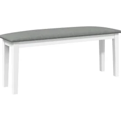 Banc 110 cm blanc bois massif caoutchouc vidaXL