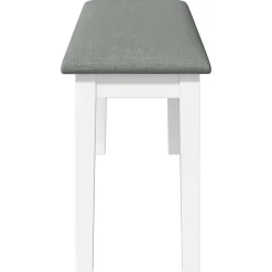 Banc 110 cm blanc bois massif caoutchouc vidaXL
