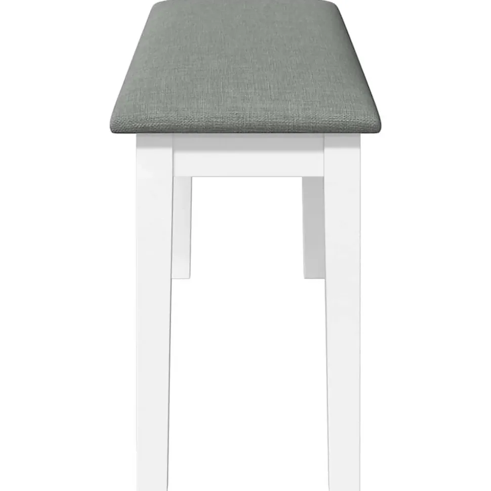 Banc 110 cm blanc bois massif caoutchouc vidaXL