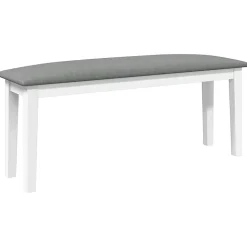 Banc 110 cm blanc bois massif caoutchouc vidaXL