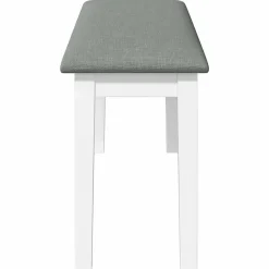 Banc 110 cm blanc bois massif caoutchouc vidaXL
