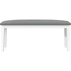 Banc 110 cm blanc bois massif caoutchouc vidaXL