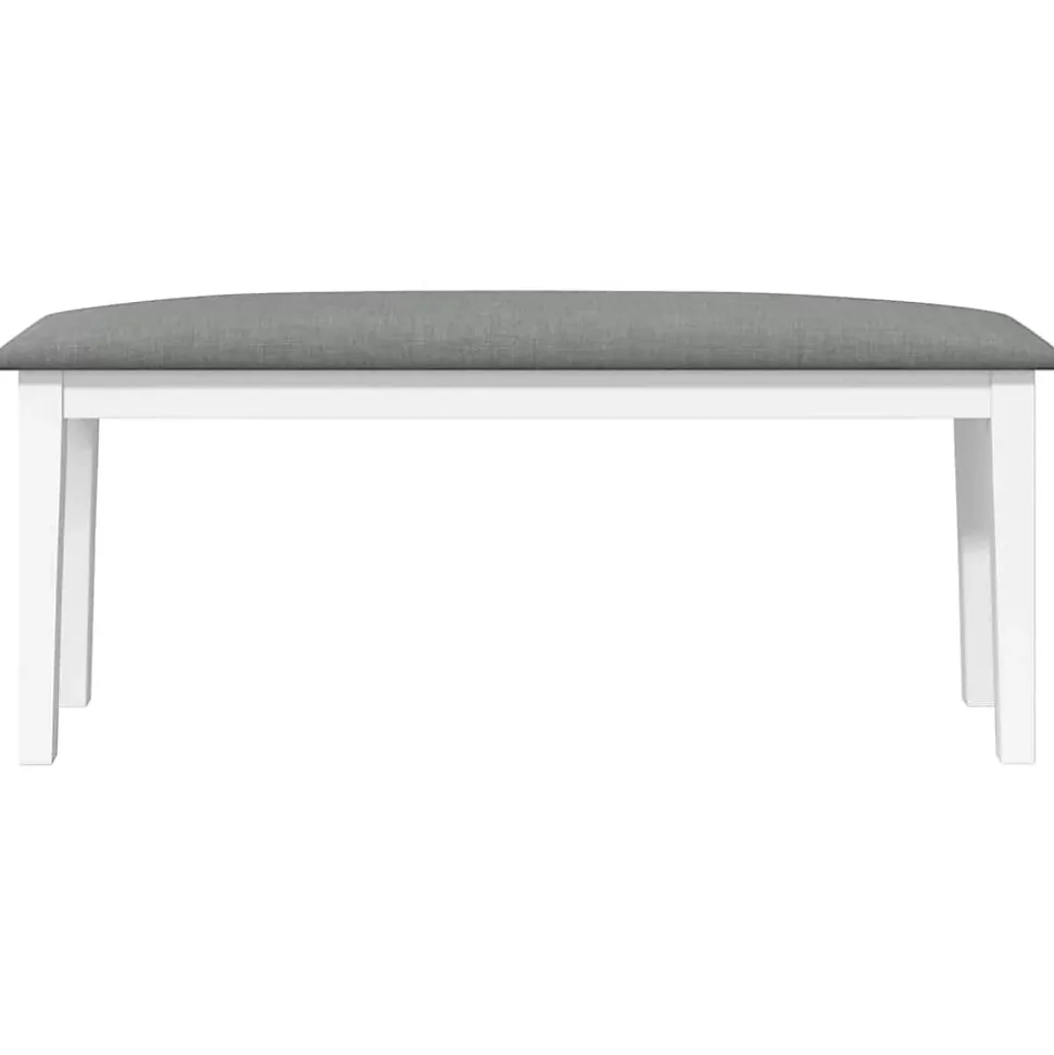 Banc 110 cm blanc bois massif caoutchouc vidaXL